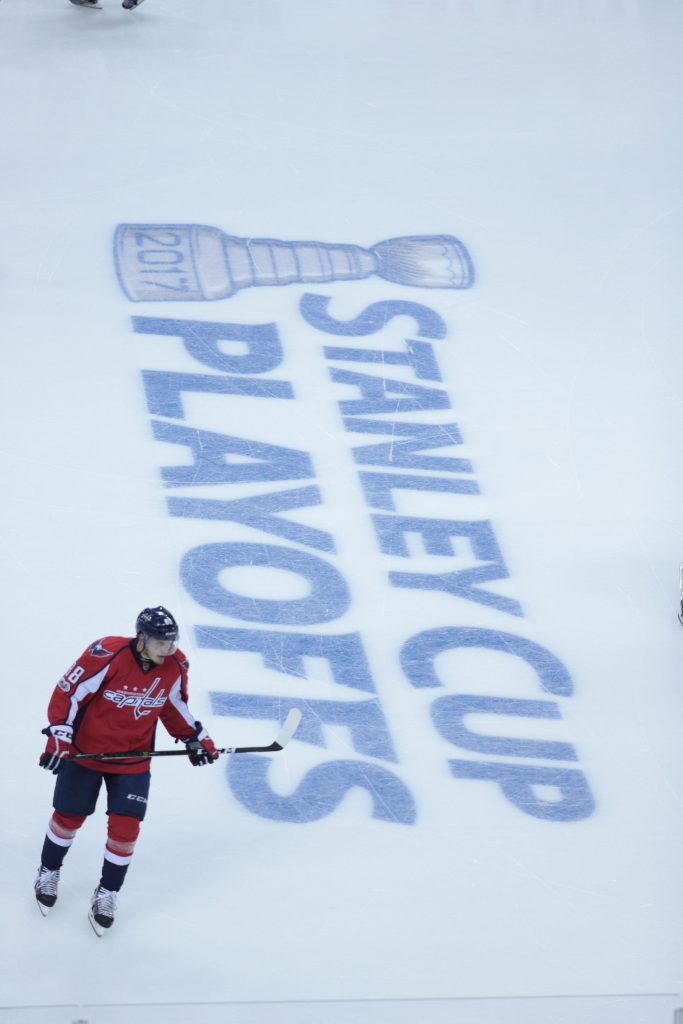 Capitals player on ice during Stanley Cup Playoffs 2017