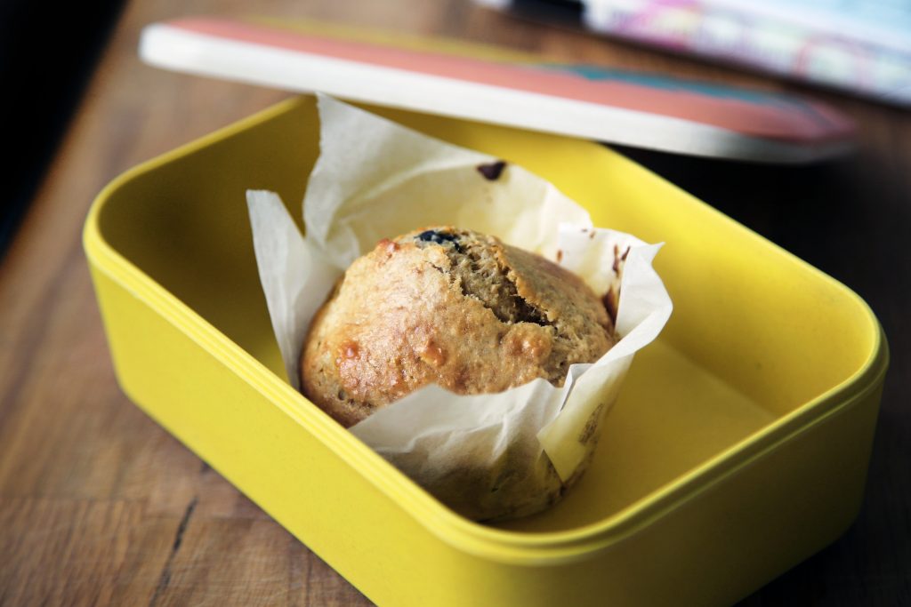 Muffin in a food container